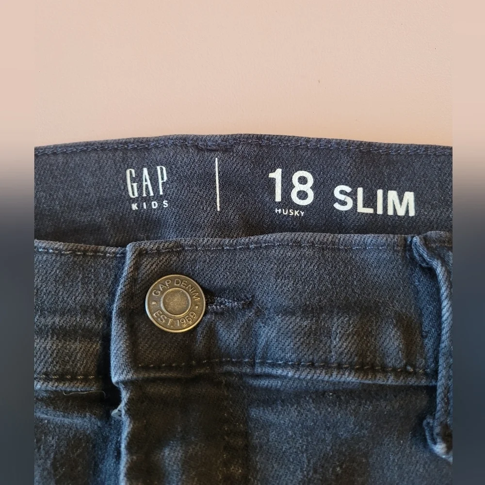Gap Boy Jeans 18 Husky Black Slim Fit Jeans